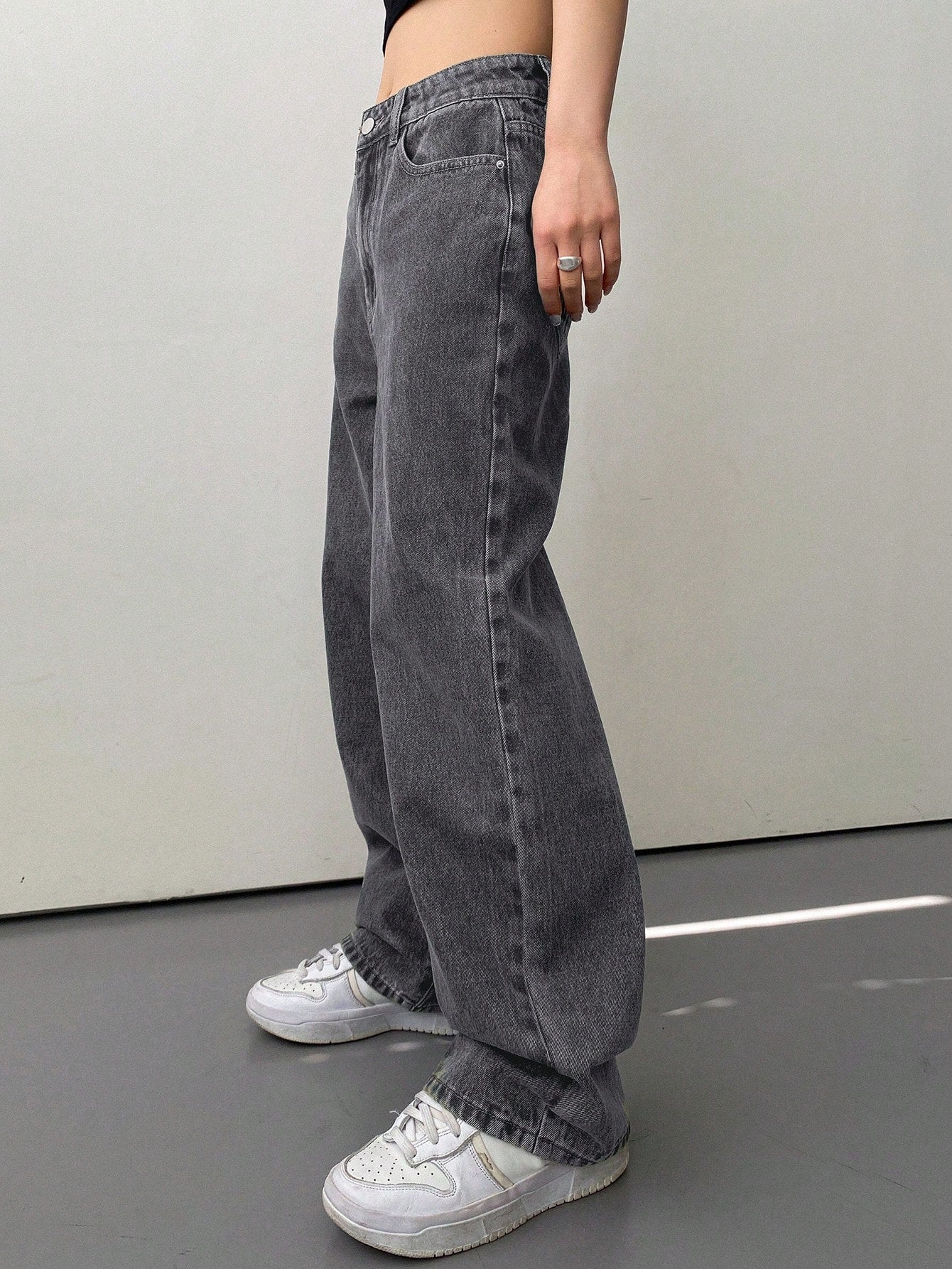 DAZY Slant Pocket Straight Leg Jeans Baggy Jeans