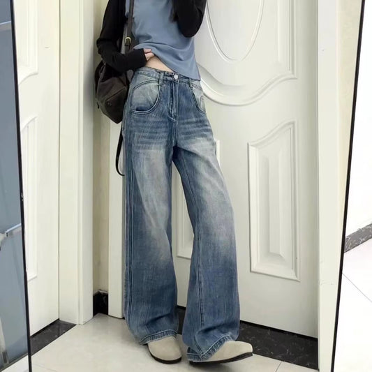 Black Gothic Punk Multi-Pocket Zipper Black Jeans Men and Women Y2K American Baggy Fashion Vintage Casual Loose Wide-Leg Jeans