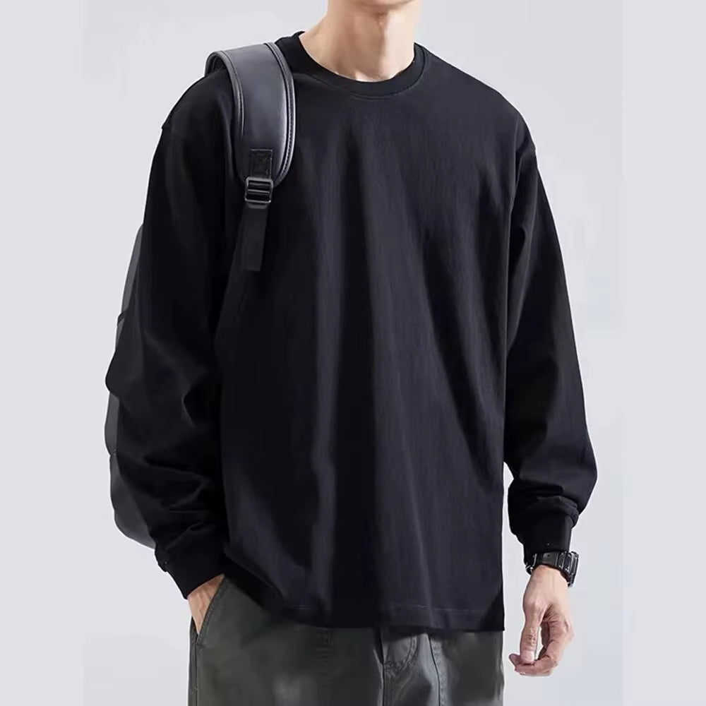 Mens T Shirts Casual Long Sleeve Cotton Moisture Wicking Heavyweight Tees Tanks Classic Loose Fit Tshirts for Men