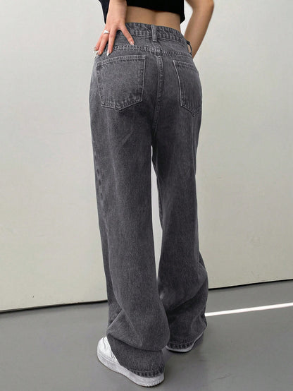 DAZY Slant Pocket Straight Leg Jeans Baggy Jeans