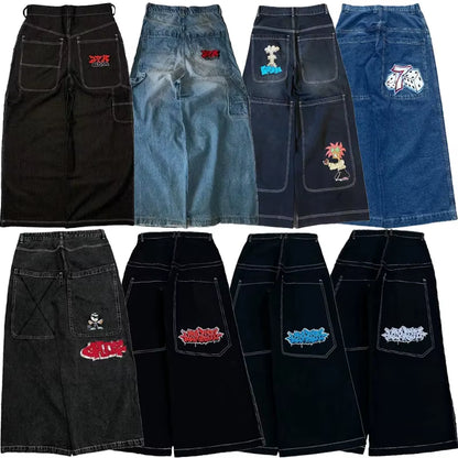 Y2K Baggy Jeans Vintage Embroidered High Quality Jeans Men Women Hip Hop Harajuku Goth Fashion Streetwear Casual Wide Leg Jeans