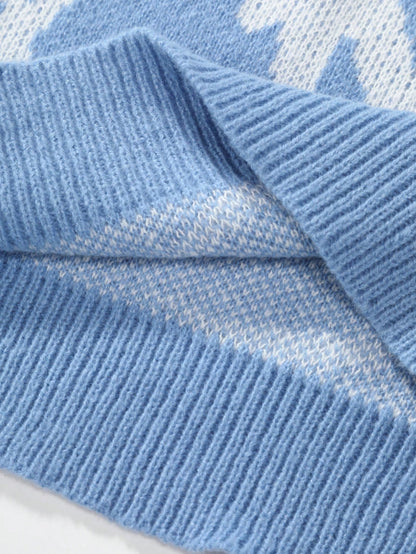 Manfinity Roghcode Men Graphic Pattern Drop Shoulder Sweater, for Fall Winter