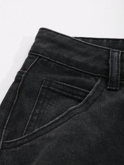 DAZY Slant Pocket Wide Leg Jeans,Baggy Jeans