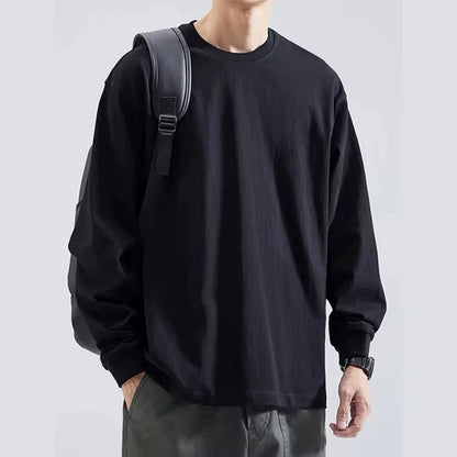 Mens T Shirts Casual Long Sleeve Cotton Moisture Wicking Heavyweight Tees Tanks Classic Loose Fit Tshirts for Men